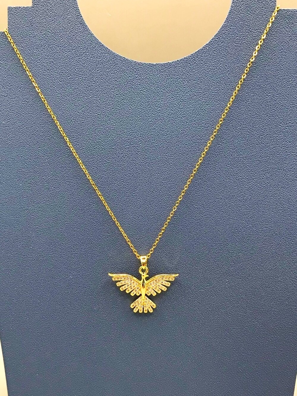 Delicate Gold-Tone Bird Pendant Necklace